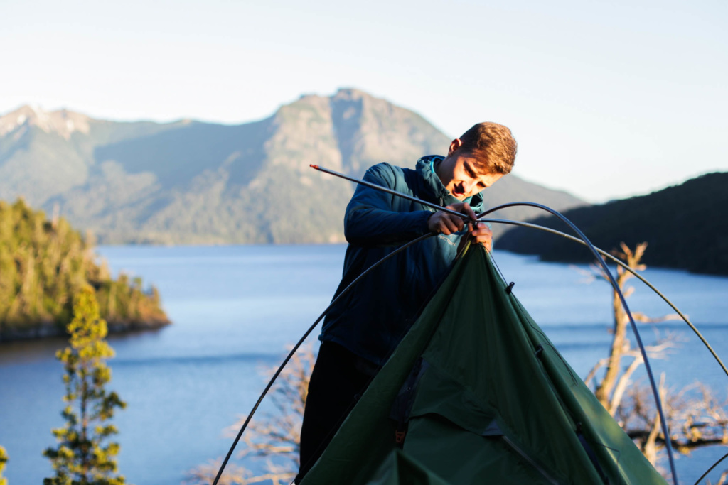 setting up a tent-morning tea-mirador lopez-camping-squamish from air-squamish landscape-river-drone shot-alenka mali-squamish photography