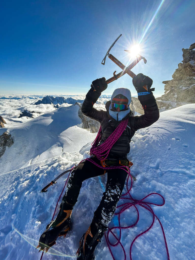 alenka mali traversing the mont blanc massive via cosmiques arrete - chamonix guide